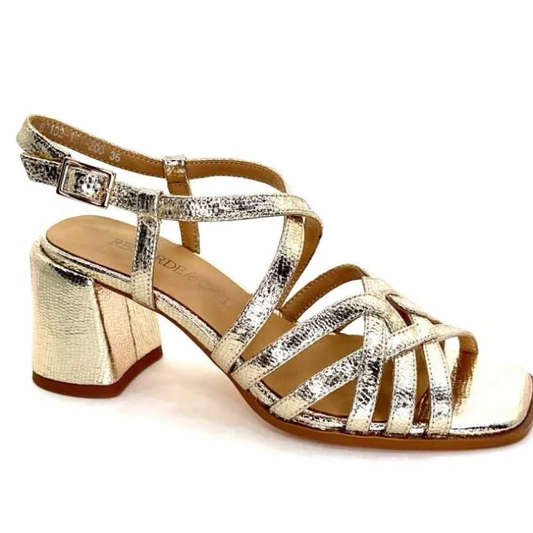 Regarde Le Ciel Sandales Talons Marissa 02 Cuir Dé Or Fashion